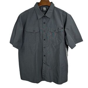 ENYCE Vintage Short Sleeve Button Up Mechanic's Shirt NWT‎ Charcoal Gray 2XL XXL